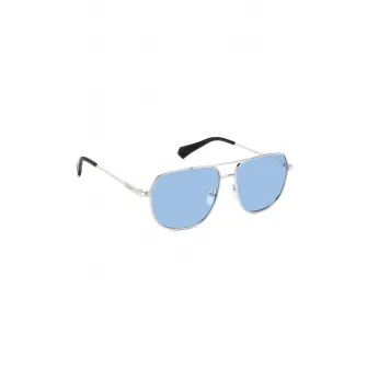 Polaroid, Ochelari de soare aviator unisex polarizati, Argintiu, 58-15-145