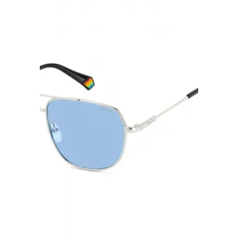 Polaroid, Ochelari de soare aviator unisex polarizati, Argintiu, 58-15-145