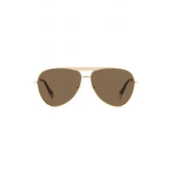 Polaroid, Ochelari de soare aviator unisex polarizati, Auriu, 61-12-145