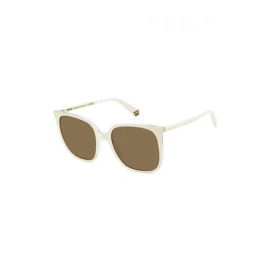 Polaroid, Ochelari de soare butterfly cu lentile polarizate, Maro, Alb, 56-19-140