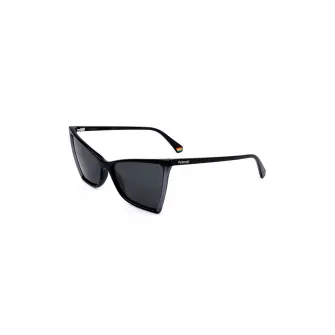 Polaroid, Ochelari de soare cat-eye cu lentile polarizate, Negru, 57-17-145 Standard