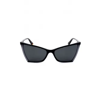 Polaroid, Ochelari de soare cat-eye cu lentile polarizate, Negru, 57-17-145 Standard