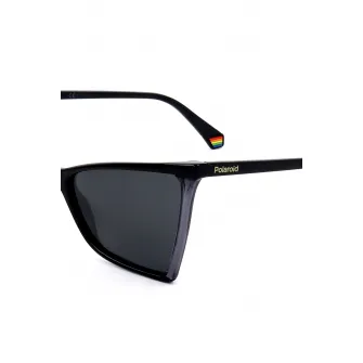 Polaroid, Ochelari de soare cat-eye cu lentile polarizate, Negru, 57-17-145 Standard