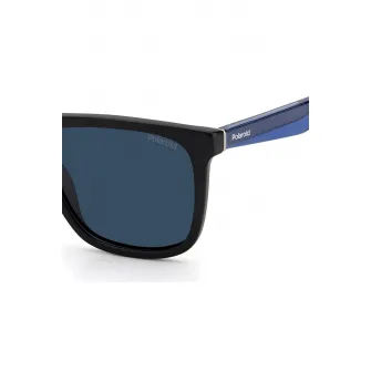 Polaroid, Ochelari de soare patrati cu logo, Negru, 55-17-150 Standard