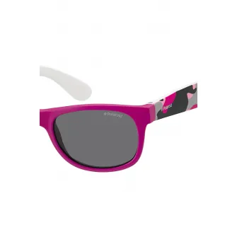 Polaroid, Ochelari de soare patrati polarizati, Negru, Fucsia, Gri cenusiu, 43-15-120