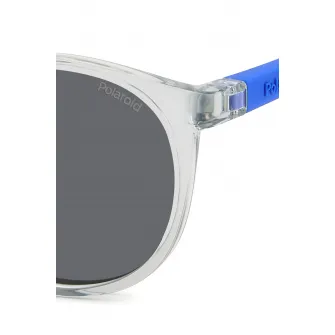 Polaroid, Ochelari de soare polarizati cu brate contrastante, Transparent, Gri, Albastru, 45-16-125