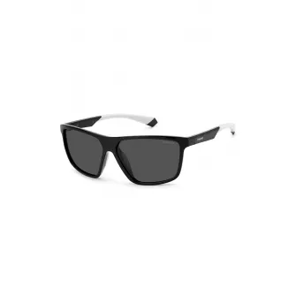 Polaroid, Ochelari de soare polarizati cu lentile uni, Negru, Alb, 60-13-140 Standard