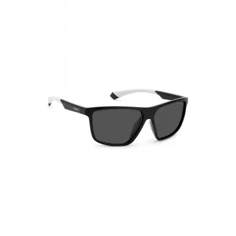 Polaroid, Ochelari de soare polarizati cu lentile uni, Negru, Alb, 60-13-140 Standard