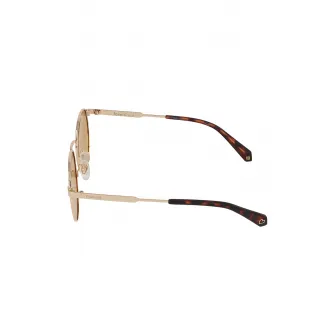 Polaroid, Ochelari de soare rotunzi unisex polarizati, Auriu rose/Maro, 51-20-145 Standard