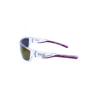 Polaroid, Ochelari de soare shield unisex polarizati, Transparent, Violet, 60-17-125