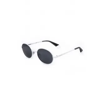 Polaroid, Ochelari de soare unisex cu lentile ovale polarizate, Gri deschis, 51-20-145 Standard