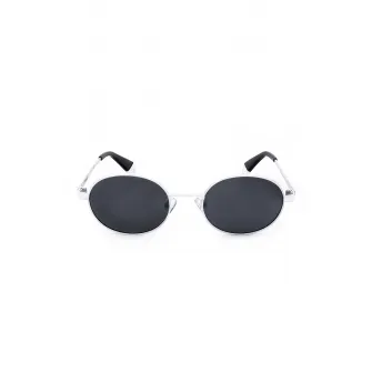 Polaroid, Ochelari de soare unisex cu lentile ovale polarizate, Gri deschis, 51-20-145 Standard