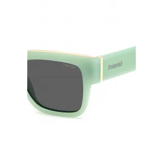 Polaroid, Ochelari de soare unisex polarizati, Auriu, Verde pal, Gri inchis, 52-18-140