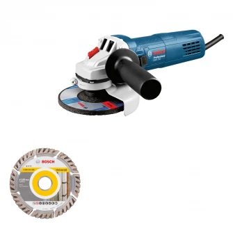Угловая шлифовальная машина Bosch Professional 060139400D, 750 Вт, диаметр диска 125 мм, шлифовальный вал M14, 11 000 об/мин, алмазный диск