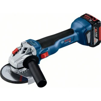 Polizor unghiular Bosch Professional GWS 18V-10, cu 2 acumulatori Li-Ion, 18 V, 5 Ah, 125 mm, motor fara perii, piulita rapida, protectie suprasarcina, aparatoare rapida, protectie repornire, valiza L-boxx