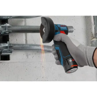Polizor unghiular cu acumulator Bosch Professional GWS 12V-76, 12 V, 19.500 RPM, M 5 arbore de slefuit, 76 mm diametru disc, accesorii incluse