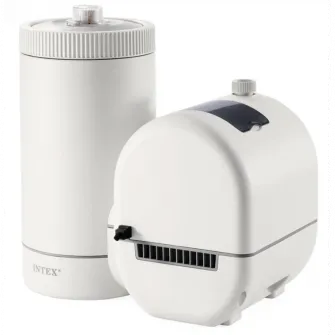 Pompa de filtru pentru piscina Hydro Aeration Intex 26634, capacitate filtrare 9463 l/h, potrivita pentru piscine cu cadru, cu diametrul de pana la 732 cm, filtru cartus compatibil de tip B