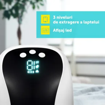 Pompa de san electrica si portabila U-Grow, display LED, functie de memorie, capacitate 180 ml, hands free