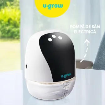 Pompa de san electrica si portabila U-Grow, display LED, functie de memorie, capacitate 180 ml, hands free