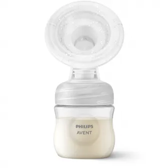 Pompa de san manuala pentru hranire naturala Philips Avent SCF430/10, Tehnologie Natural Motion pentru un debit rapid de lapte, marime standard, biberon 0+ luni de 125 ml