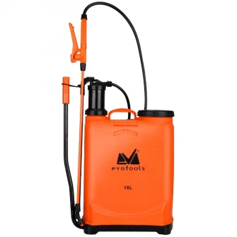 Pompa de stropit EvoTools 677271, 12 l, 3 duze, 58 cm lungime lance, lance din fibra de sticla, 130 cm lungime furtun, 3 bar presiune maxima