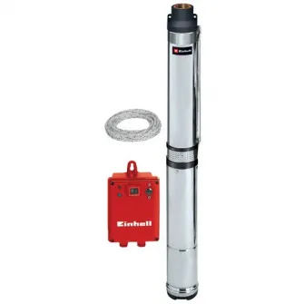 Pompa submersibila de adancime Einhell GC-DW 1300 N, 1300 W, apa curata,carcasa otel,debit maxim 5000 L/h, inaltime maxim 65 m, imersiune maxim 20 m, diametru pompa 120 mm,panou comanda extern