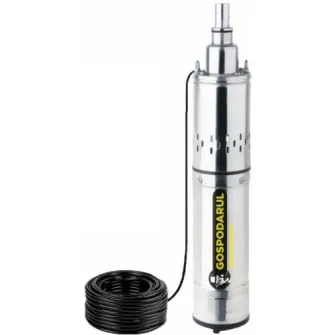 Pompa submersibila pentru apa curata Gospodarul Profesionist PMP0004.1, 1100 W, 30 l/min debit maxim, corp inox, 120 m inaltime maxima, 15 m cablu alimentare