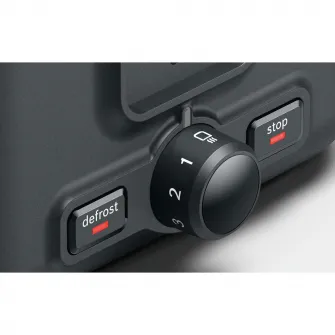 Prajitor de paine Bosch DesignLine TAT3P424, 970 W, 2 felii, Rosu
