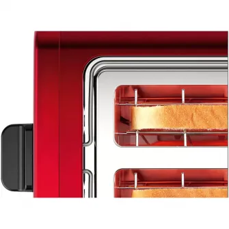 Prajitor de paine Bosch DesignLine TAT4P424, 970W, 2 felii de paine, Rosu
