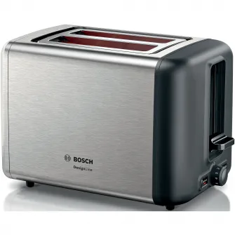 Prajitor de paine Bosch TAT3P420, 970 W, 2 felii, Argintiu/Negru