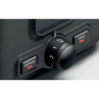 Prajitor de paine Bosch TAT3P420, 970 W, 2 felii, Argintiu/Negru