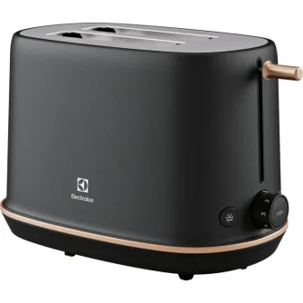Prajitor de paine Electrolux E7T1-6BP, 980W, inox, 2 felii, 7 setari temperatura, Metal Perlat Negru