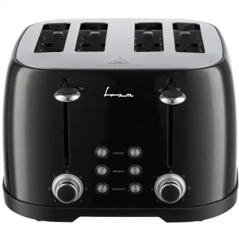 Prajitor de paine FRAM FTP-800BK, 1600W, capacitate 4 felii, 6 nivele de rumenire, Negru