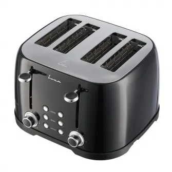 Prajitor de paine FRAM FTP-800BK, 1600W, capacitate 4 felii, 6 nivele de rumenire, Negru