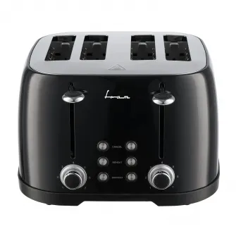 Prajitor de paine FRAM FTP-800BK, 1600W, capacitate 4 felii, 6 nivele de rumenire, Negru