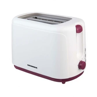 Prajitor de Paine Heinner Charm, 750W, 6 setari, Alb/Visiniu