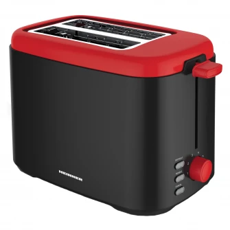 Prajitor de paine Heinner Wassay 800 HTP-800BKR, 800W, 7 niveluri de rumenire, Negru/Rosu