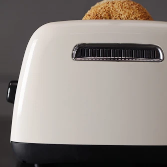 Prajitor de paine KitchenAid Almond Cream 5KMT221EAC, 1100W, 2 sloturi, Crem