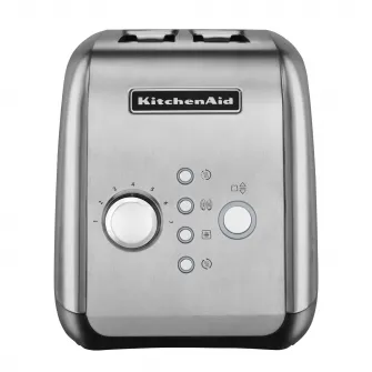 Prajitor de paine KitchenAid Stainless Steel 5KMT221ESX, 1100W, 2 sloturi, Argintiu