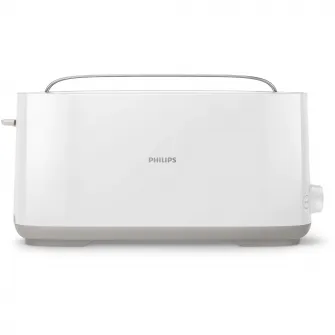 Prajitor de paine Philips HD2590/00, Plastic, Fanta lunga, incalzitor de chifle, Alb