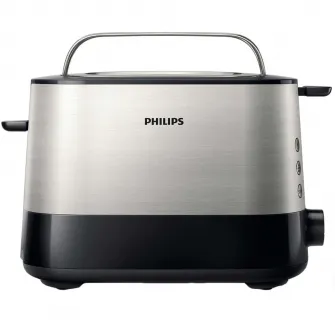 Prajitor de Paine Philips Viva Collection HD2637/90, 1000W, 7 setari, Functie dezghetare, Fante XL, Inox