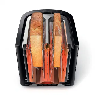 Prajitor de Paine Philips Viva Collection HD2637/90, 1000W, 7 setari, Functie dezghetare, Fante XL, Inox