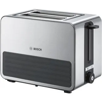 Prajitor paine Bosch compact Graphite, functie dezghetare, sertar firimituri, gratar inegrat pentru chifle, functie reincalzire, numar fante 2
