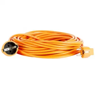 Prelungitor de gradina Bachmann cu fisa si priza tip Schuko, cablu HO5VV-F 3G1, 30m, Orange