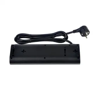 Prelungitor pentru birou Strohm, 3 prize, 2xUSB 2.4A, intrerupator, protectie supratensiune, 1.5m, Negru