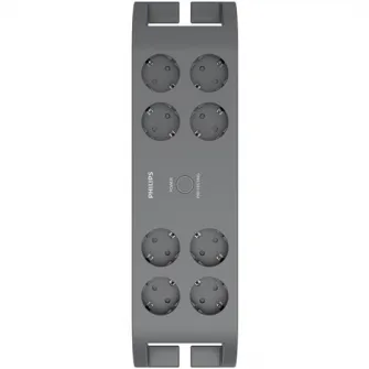 Prelungitor Philips SPN3180A/58, 8 prize cu protectie suprtensiune, 16A, 2m, Gri