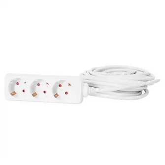 Prelungitor Strohm, protectie copii, 3 prize, cablu 7m, 3x1.5mm, Alb