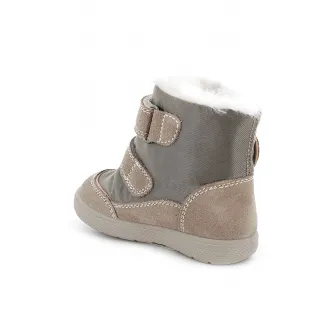 Primigi, Ghete cu inchidere velcro si garnituri din piele intoarsa, Bej, 28 EU
