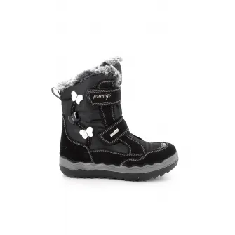 Primigi, Ghete cu velcro si garnituri de piele intoarsa, Negru, 25 EU