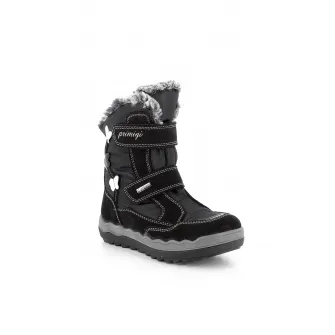 Primigi, Ghete cu velcro si garnituri de piele intoarsa, Negru, 25 EU